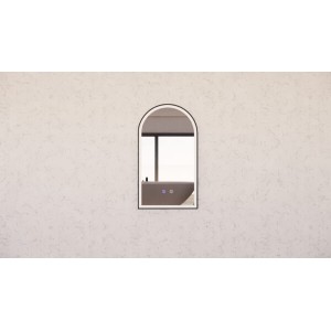 AR2 Arch LED Mirror With Matte Black Framed 450 * 800